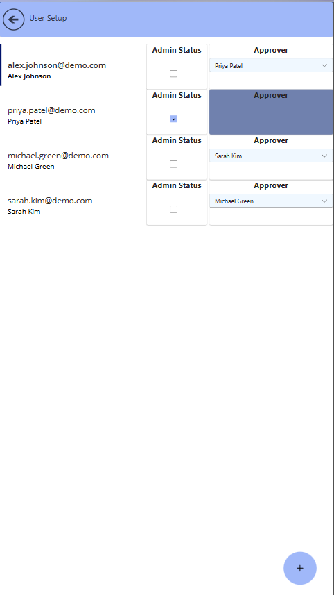EZExpense User Setup